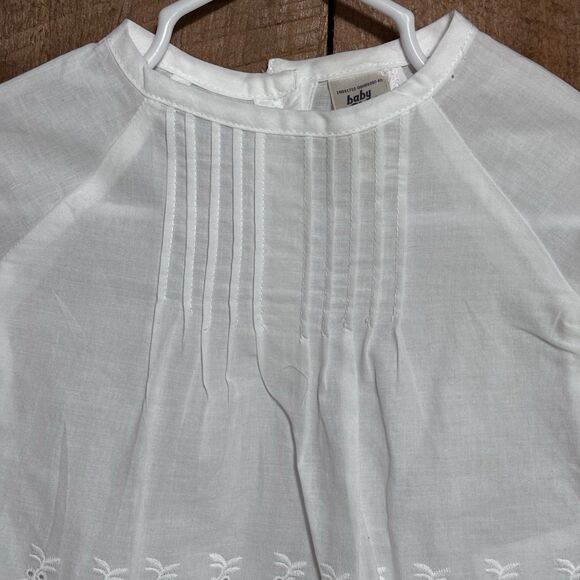 Oshkosh baby B’gosh Long Sleeve Floral Eyelet Top Blouse 3 Months BOHO White NWT - Picture 3 of 11